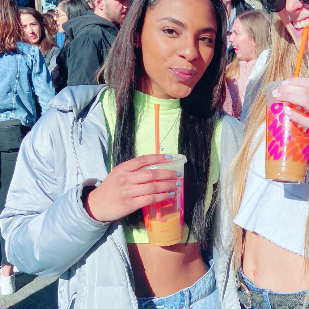 Lime yellow, cropped long sleeve top